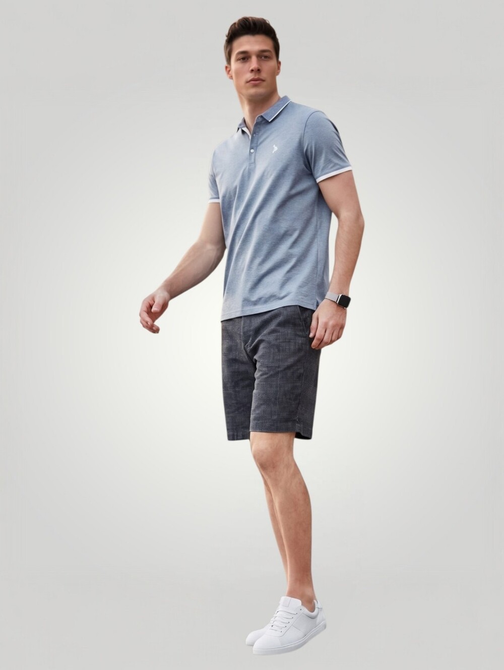 Tommy Hilfiger Mens 36‎ Navy Glen Plaid Flat Front Shorts 7" Inseam Cotton New